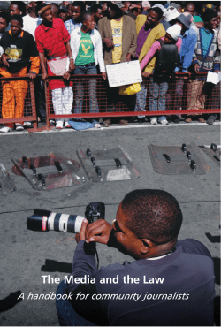 The Media and the Law - Freedom of Expression Institute