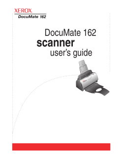 DocuMate 162 Scanner User`s Guide