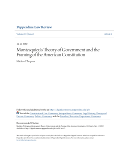 Montesquieu`s Theory of Government and the Framing