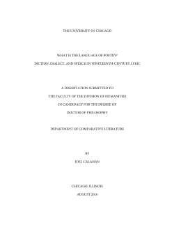 the university of chicago what is the language of poetry? diction