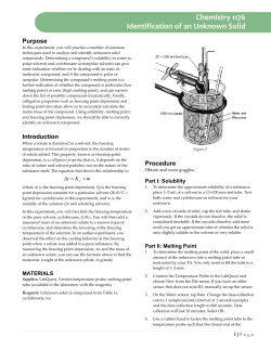 Chemistry 1176 Identification of an Unknown Solid