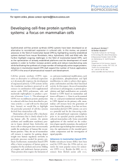 Developing cell-free protein synthesis systems: a