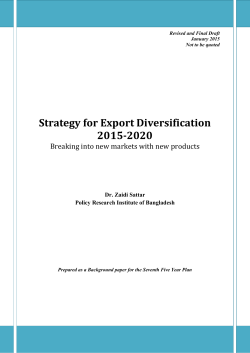 Strategy for Export Diversification 2015-2020