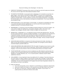Resumes for Getting a Job in Washington—Ten Basic Tips 1