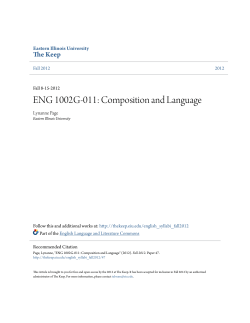ENG 1002G-011: Composition and Language - The Keep