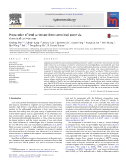 Preparation of lead carbonate from spent lead paste via chemical