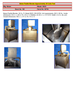 Belam Paddle Blender-Approximately 30 Cubic Feet Mfg: Belam