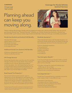 Honda Care Sentinel Services