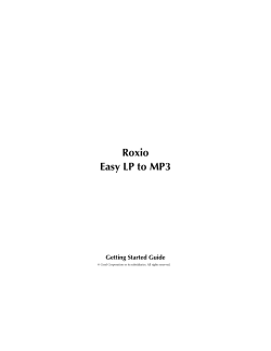 Roxio Easy LP to MP3 Getting Started Guide