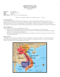 HIST 4397.001- Topics in History/The Vietnam War- Dr