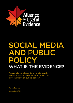 Social Media and Public Policy: What is the Evidence?