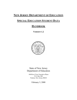 Special Education Student Data Handbook