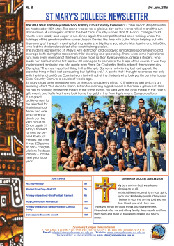 June 3rd - St Mary`s College | Broome