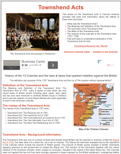 Townshend Acts - CGMS Social Studies