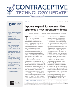 May 2015: Contraceptive Technology Update
