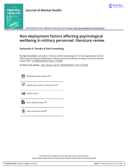Non-deployment factors affecting psychological wellbeing in military