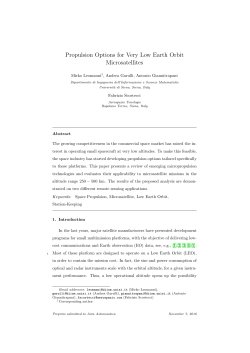 Propulsion Options for Very Low Earth Orbit
