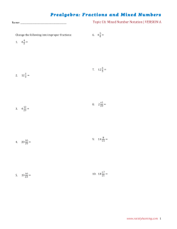 Prealgebra: Fractions and Mixed Numbers