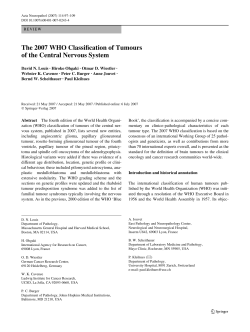The 2007 WHO ClassiWcation of Tumours of the Central Nervous