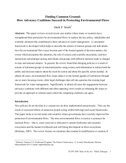 Public Dialogue - Instream Flow Council