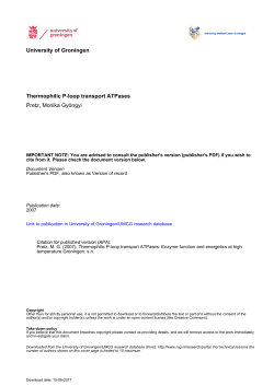University of Groningen Thermophilic P-loop transport