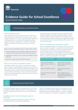 Evidence Guide for School Excellence. Quantitative Data