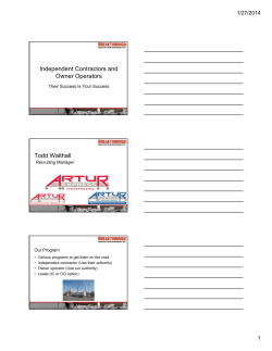 Independent Contractors and Owner Operators