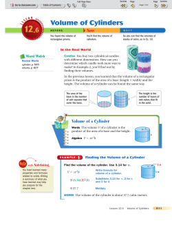 Volume of Cylinders