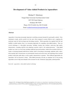 Development of Value-Added Products in Aquaculture