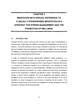 CHAPTER 3 MEDITATION WITH SPECIAL REFERENCE TO