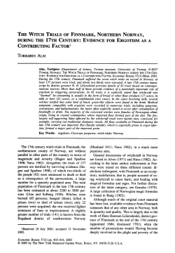 The witch trials of finnmark, Northern Norway, during the