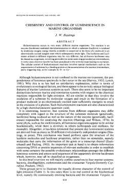 CHEMISTRY AND CONTROL OF LUMINESCENCE IN MARINE