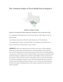 The Venomous Snakes of Texas Health Service Region 8