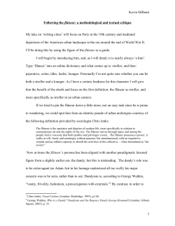 Following the fl&acirc;neur: a methodological and textual critique