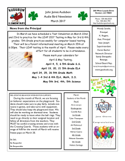 John James Audubon Audie Bird Newsletter March 2017