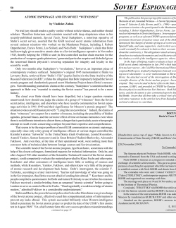 Soviet Espionage and the Bomb