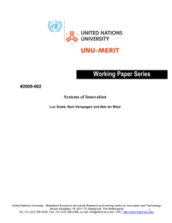 Systems of Innovation - unu-merit
