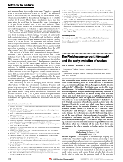 The Pleistocene serpentWonambi and the early evolution of snakes