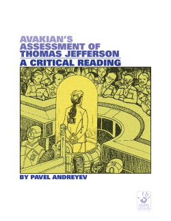 Avakian`s Assessment of Thomas Jefferson: A Critical Reading