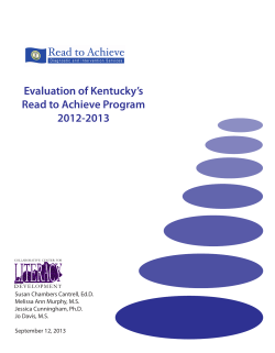 Evaluation of Kentucky`s Read to Achieve