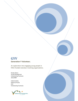 Generation Y Volunteer - Volunteering Tasmania