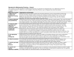 Standards for Mathematical Practices &ndash; Grade 4