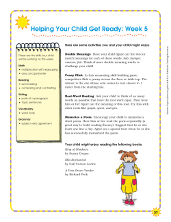 Helping Your Child Get Ready: Week 5
