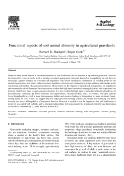 Functional aspects of soil animal diversity in agricultural grasslands