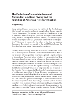 The Evolution of James Madison and Alexander