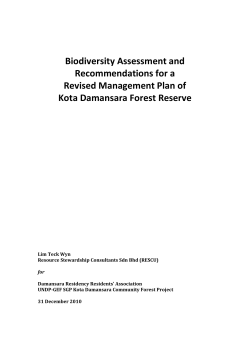 Biodiversity Assessment and Recommendations for a Revised