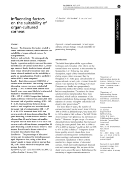 Influencing factors on the suitability of organ-cultured corneas