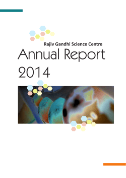 Annual Report 2014 - Rajiv Gandhi Science Centre