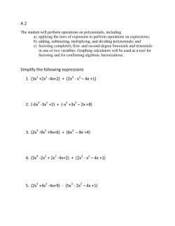 A.2 Simplify the following expressions 1. (3x +2x -4x+2) + (2x