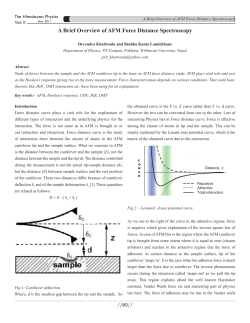 A Brief overview of AFM Force distance spectroscopy